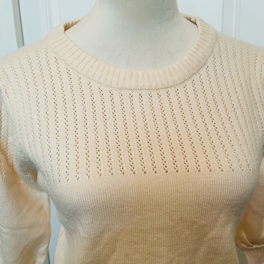 Hem & Thread Cream Crew Neck Sweater